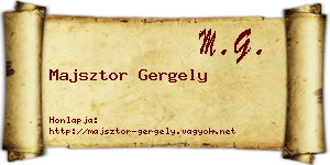 Majsztor Gergely névjegykártya